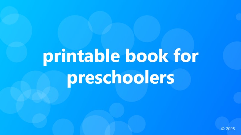 printable book for preschoolers