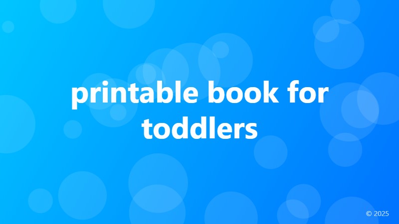 printable book for toddlers