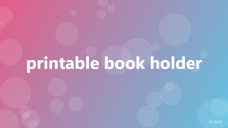 printable book holder