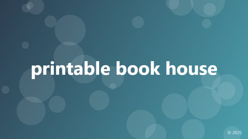printable book house