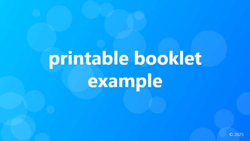 printable booklet example