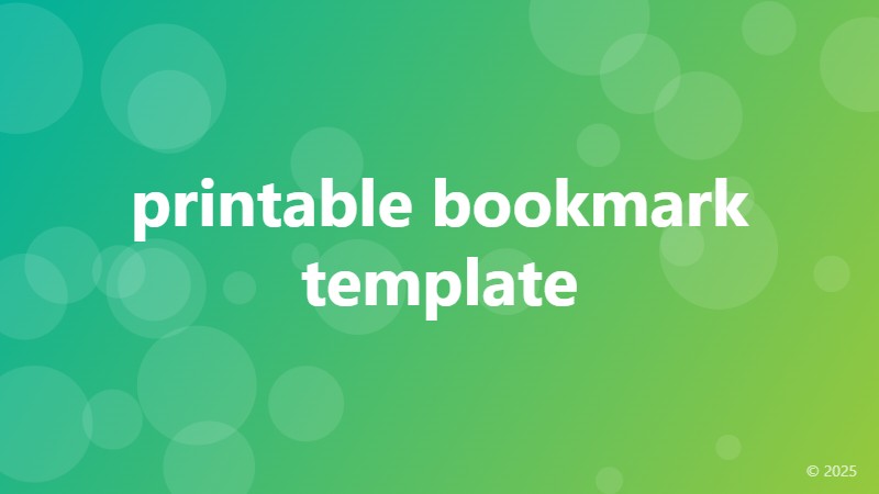 printable bookmark template