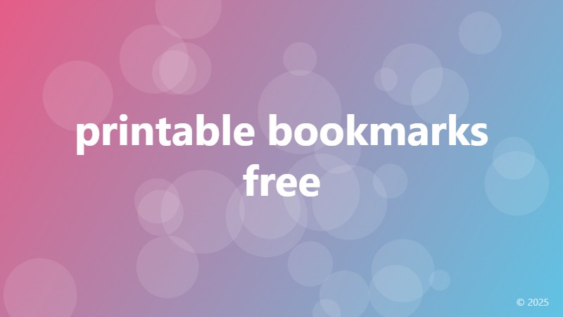 printable bookmarks free
