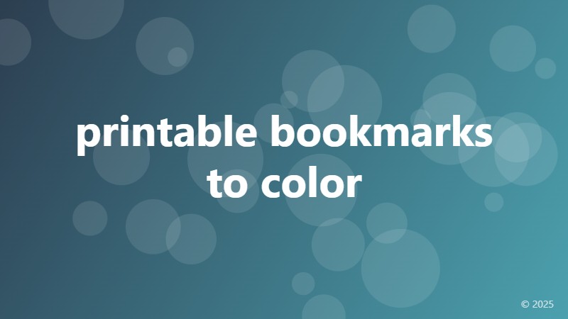 printable bookmarks to color