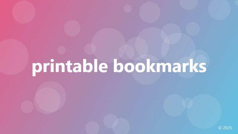 printable bookmarks
