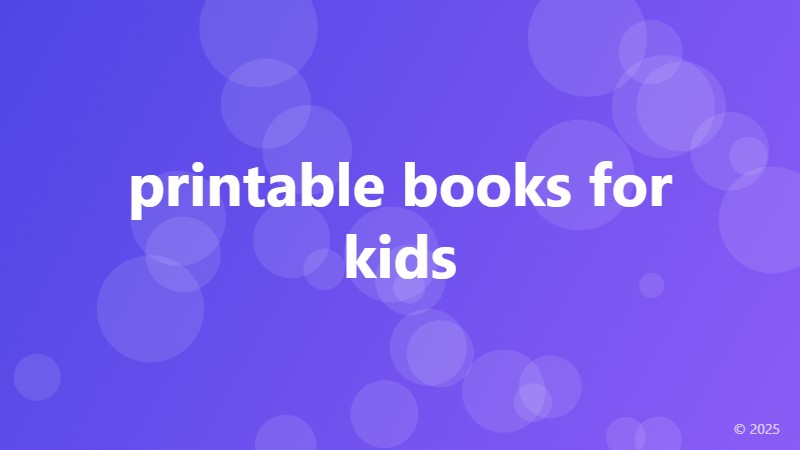 printable books for kids