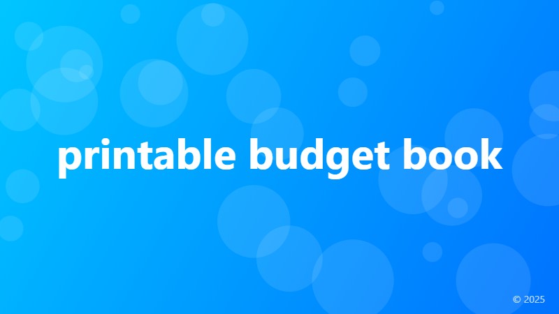 printable budget book