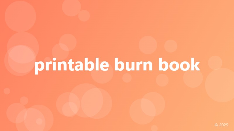printable burn book