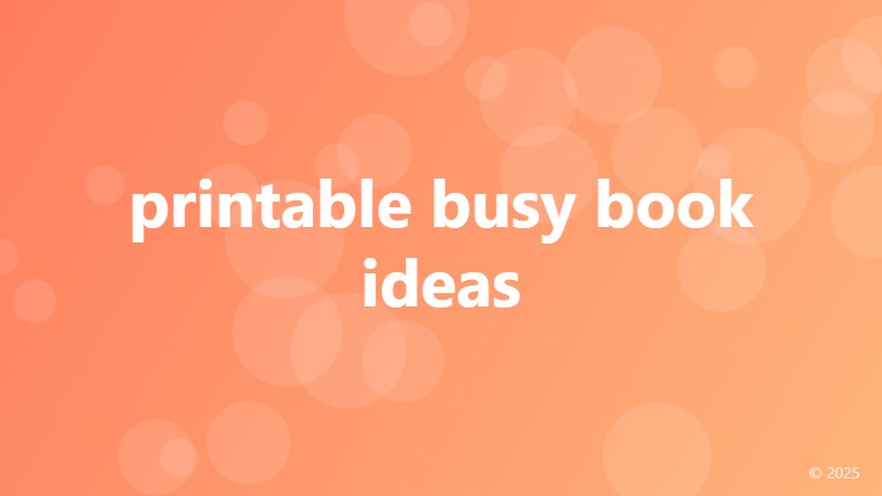 printable busy book ideas