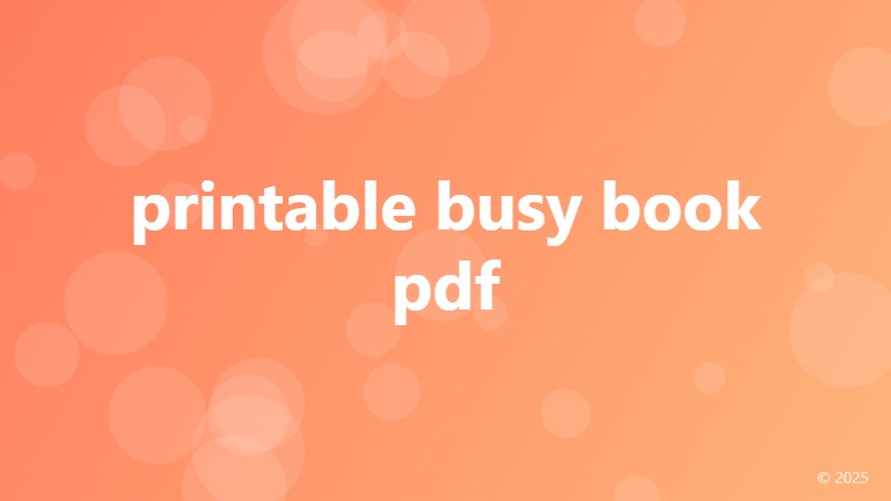 printable busy book pdf