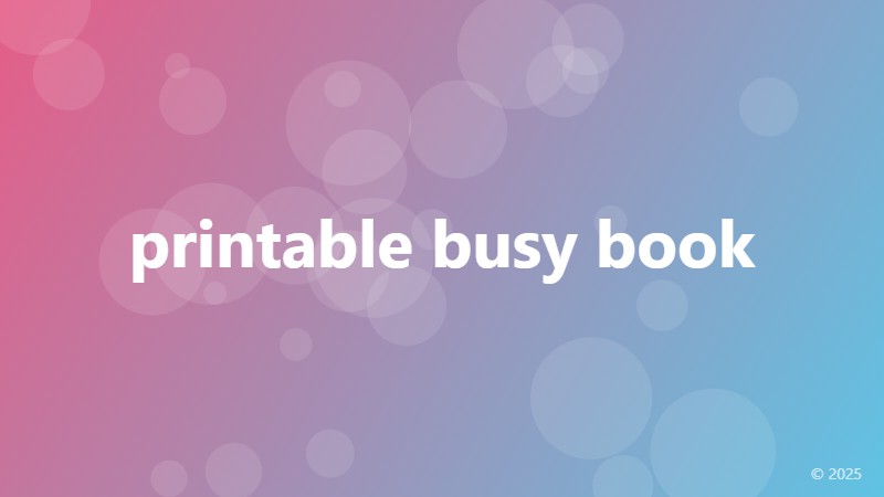 printable busy book