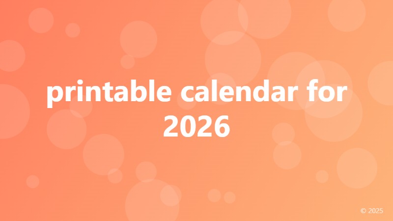 printable calendar for 2026