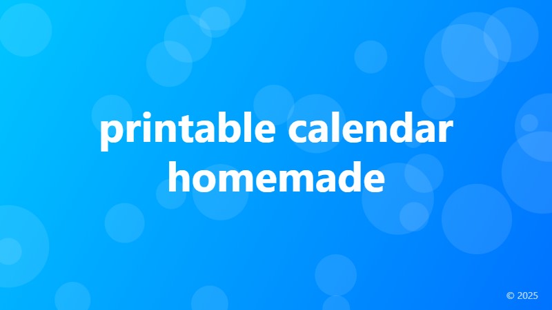 printable calendar homemade