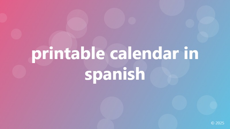 printable calendar in spanish