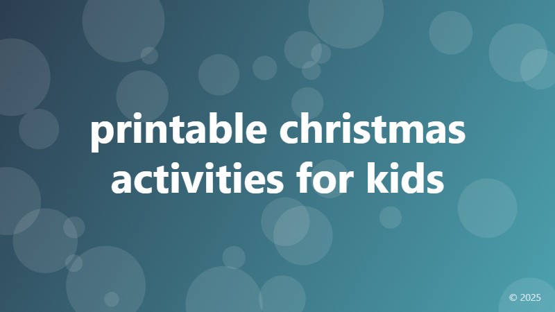 printable christmas activities for kids