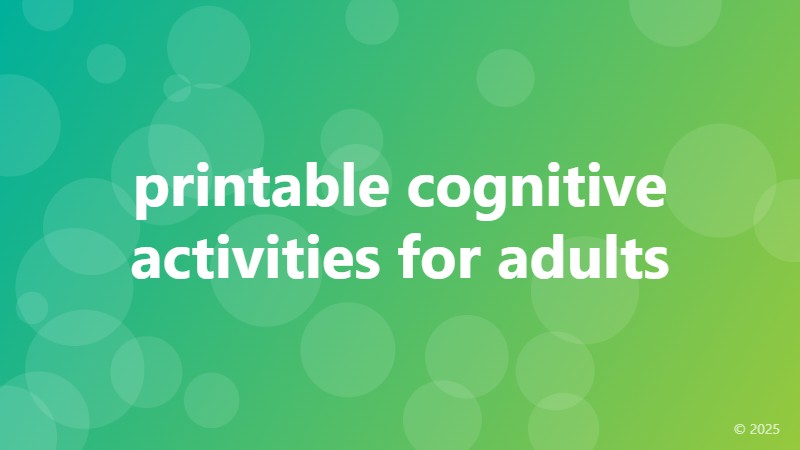 printable cognitive activities for adults