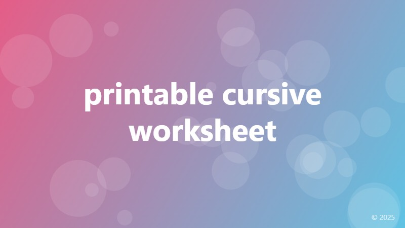 printable cursive worksheet