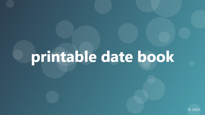 printable date book