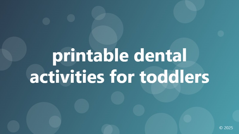 printable dental activities for toddlers