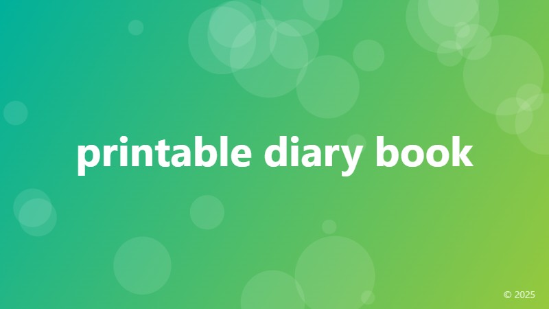 printable diary book