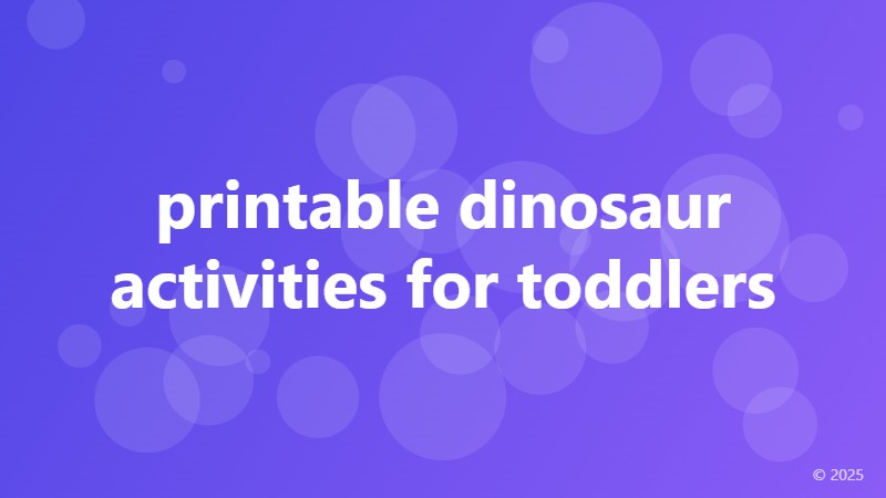 printable dinosaur activities for toddlers