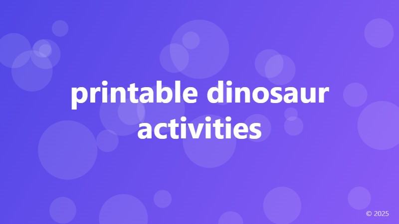 printable dinosaur activities
