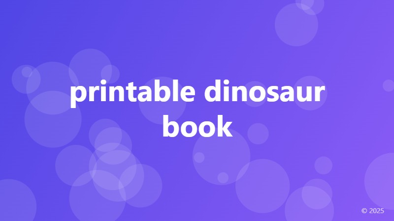 printable dinosaur book