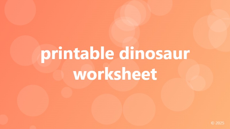 printable dinosaur worksheet