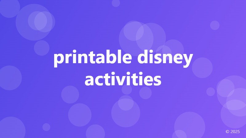 printable disney activities