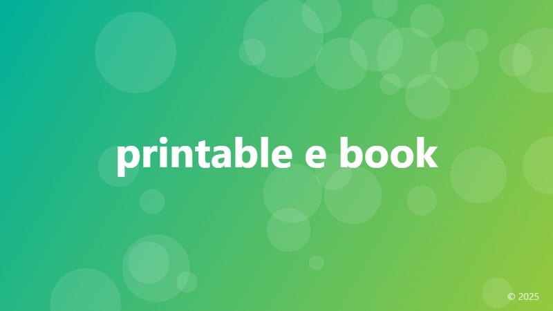 printable e book