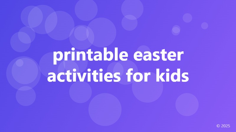 printable easter activities for kids