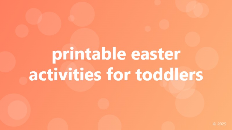 printable easter activities for toddlers