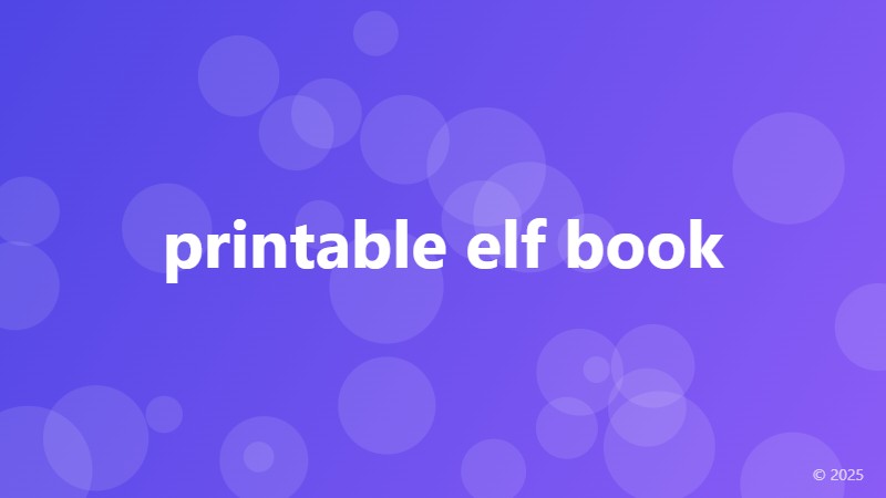 printable elf book