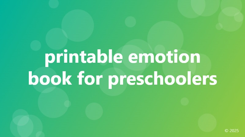 printable emotion book for preschoolers