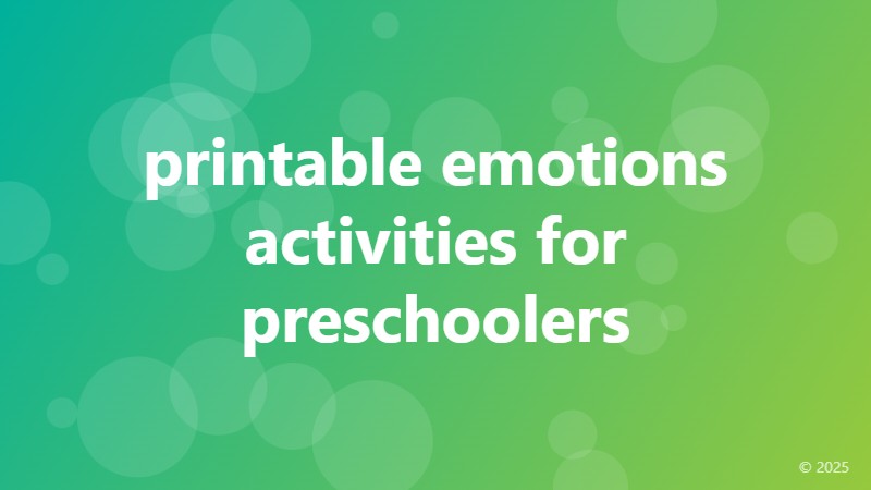 printable emotions activities for preschoolers