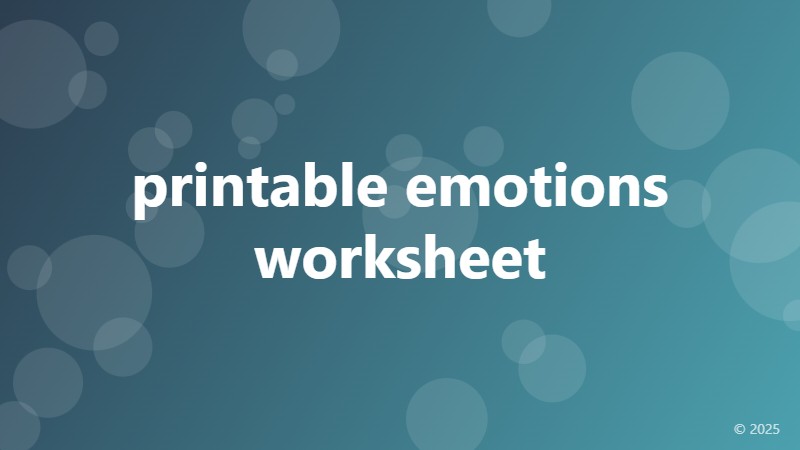 printable emotions worksheet