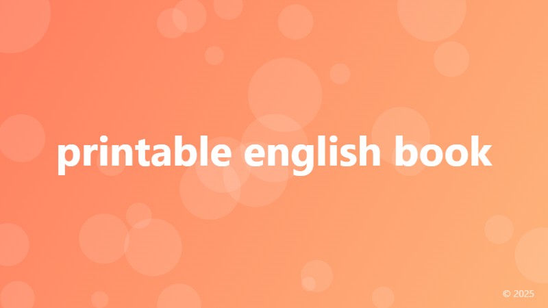 printable english book