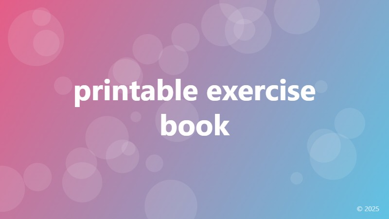 printable exercise book