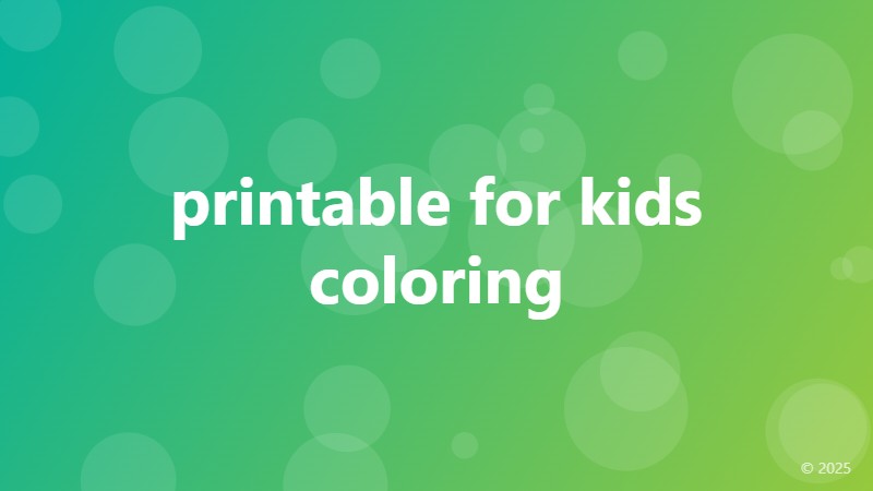 printable for kids coloring