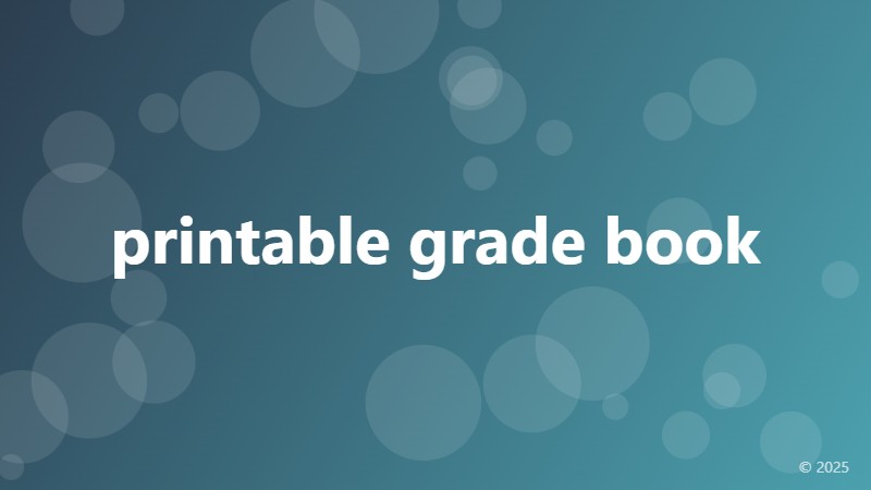 printable grade book