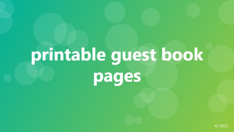 printable guest book pages