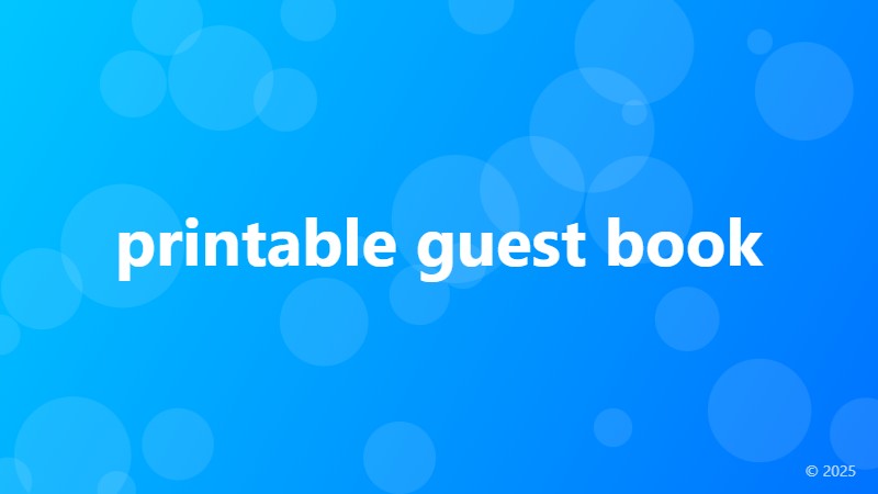 printable guest book