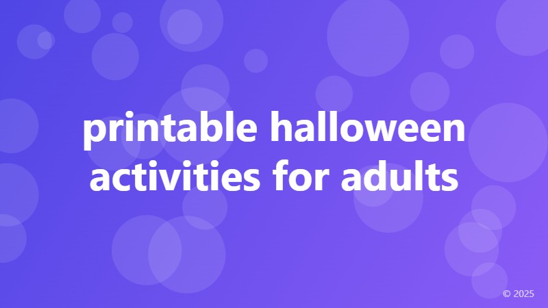 printable halloween activities for adults