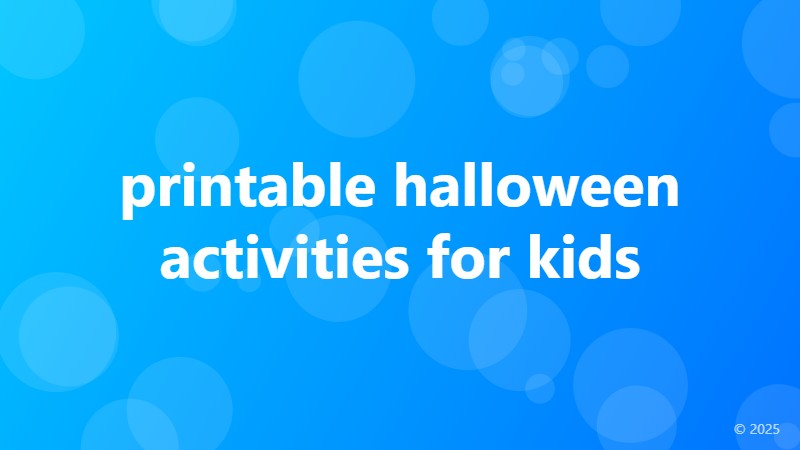 printable halloween activities for kids