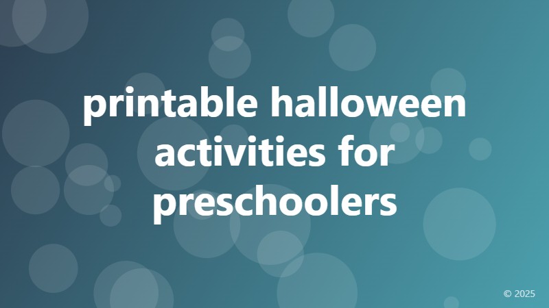 printable halloween activities for preschoolers