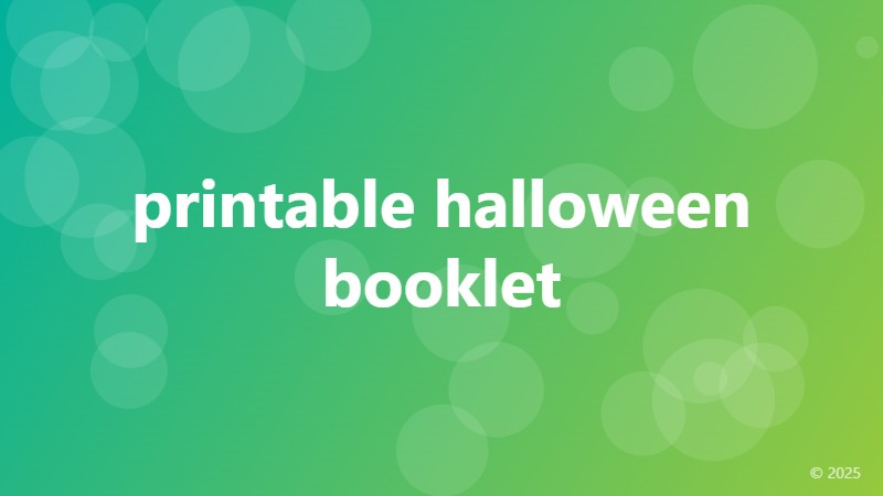 printable halloween booklet