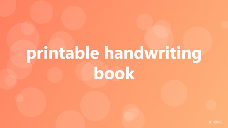 printable handwriting book