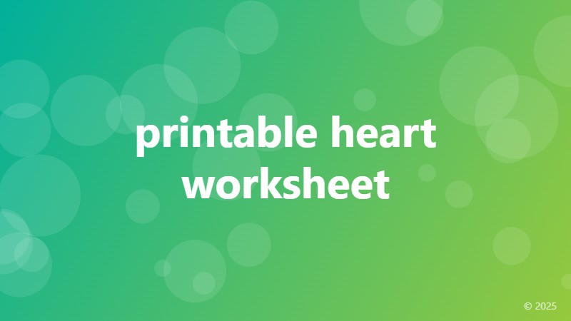 printable heart worksheet