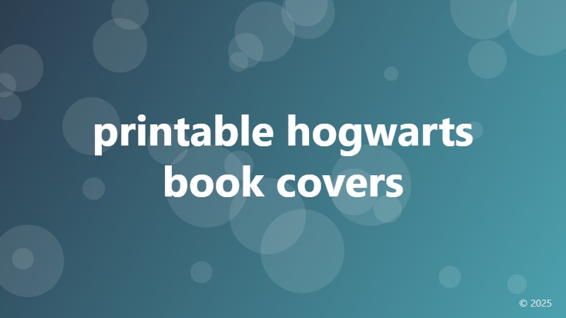 printable hogwarts book covers