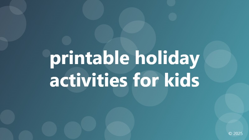printable holiday activities for kids